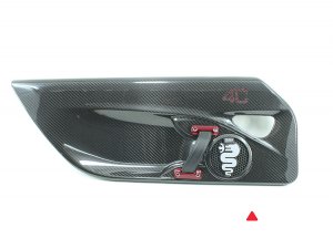 Alfa Romeo 4C Carbon Fiber Speaker Grill Covers - Alfa Logo in White Alfa Romeo 4C Carbon Fiber Speaker Grill Covers - Alfa Logo in White